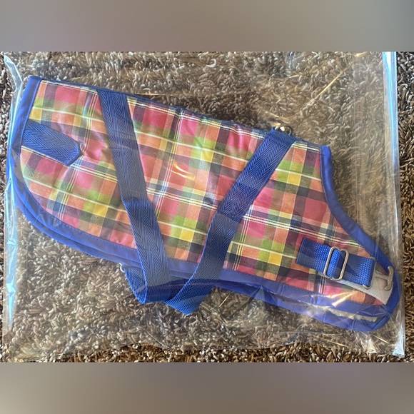 🌈 Rainbow Multi Plaid Dog Coat Jacket by Canine Styles NYC Boutique 🌈 - Picture 2 of 6